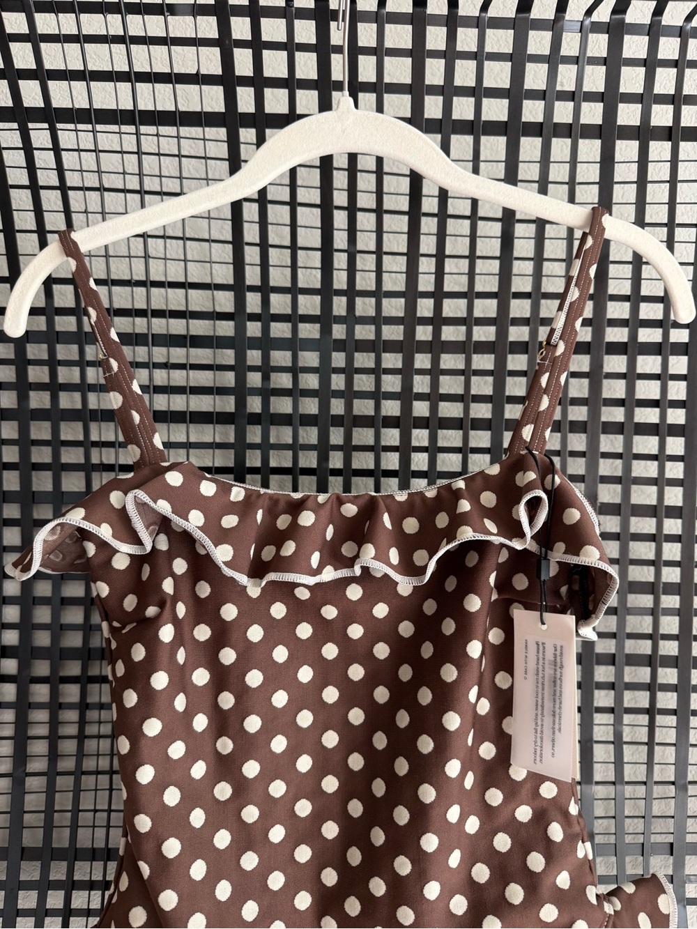 Montce Jacelyn Ruffle One-Piece Swimsuit polka dot NWT - Picture 3 of 7